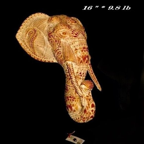 Beautifully Hand Painted Décor✧Elephant Sculpture - Picture 3 of 5